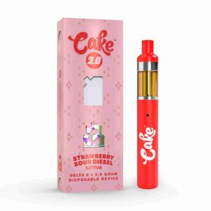 Cake Delta 8 Disposable Vape Pen Strawberry Sour Diesel 2g