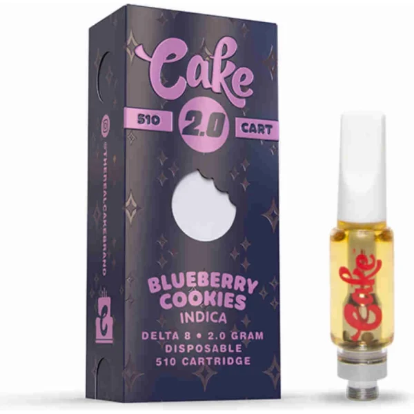 Cake Delta-8 510 Vape Cartridges 2g Blueberry Cookies